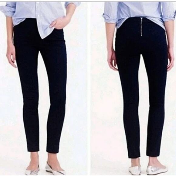 J.Crew Pants Womens 2 Blue Dannie Skinny Ankle Zip Back High Rise Career - Picture 1 of 8
